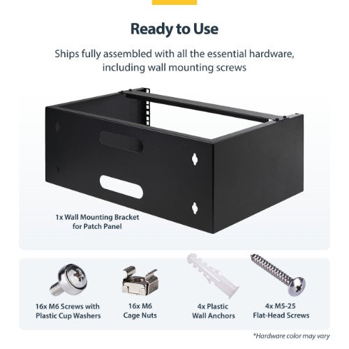 StarTech.com WALLMOUNT4 rack cabinet 4U Wall mounted rack Black