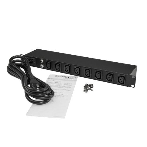 StarTech.com PDU08C13H power distribution unit (PDU) 8 AC outlet(s) 1U Black