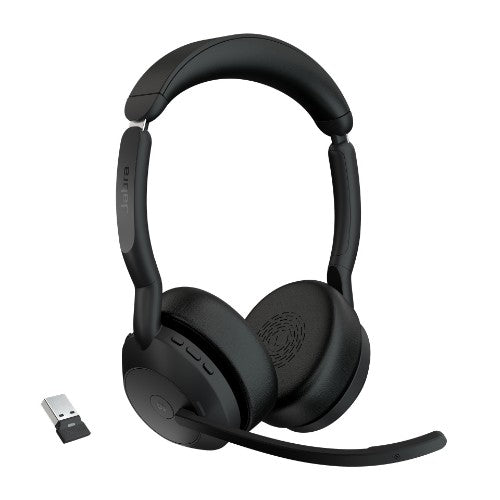 Jabra Evolve2 55 Headset Wireless Head-band Office/Call center USB Type-C Bluetooth Charging stand