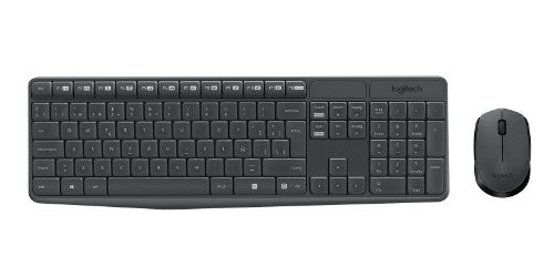 Logitech MK235 keyboard Mouse included Home/Office RF Wireless French Gray