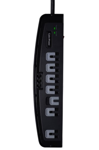 CyberPower CSP708T surge protector Black 7 AC outlet(s) 125 V 94.5" (2.4 m)