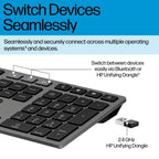 HP 725 Multi-Device Rechargeable Wireless Keyboard