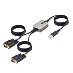 StarTech.com 2P6FFC-USB-SERIAL cable gender changer USB-A 2 x DB-9 RS-232 Black, Gray