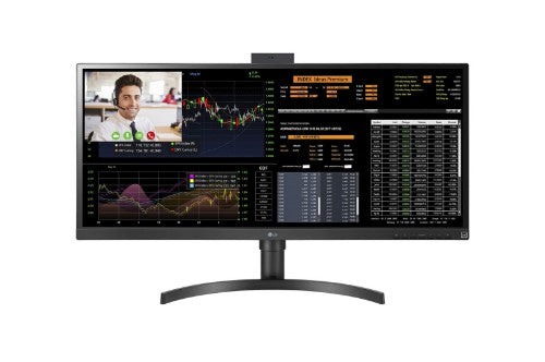 LG 34CN650W-AP All-in-One PC/workstation Intel® Celeron® J4105 34" 2560 x 1080 pixels 8 GB DDR4-SDRAM 128 GB SSD Windows 10 IoT Enterprise Wi-Fi 5 (802.11ac) Black