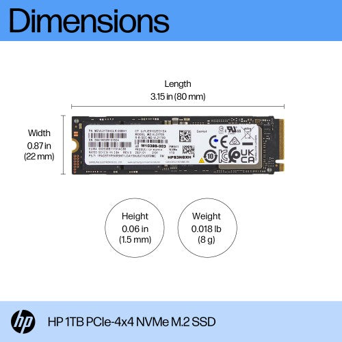 HP 1TB PCIe-4x4 NVMe Solid State Drive