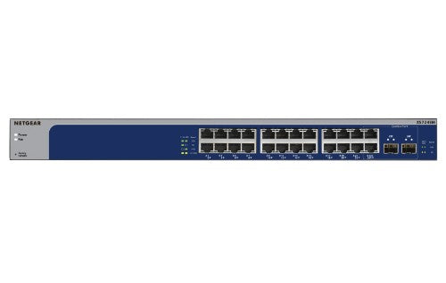 NETGEAR XS724EM Managed L2 10G Ethernet (100/1000/10000) 1U Gray, Blue