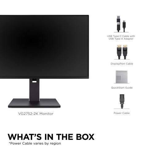 Viewsonic VG Series VG2752-2K computer monitor 27" 2560 x 1440 pixels Quad HD LED Black