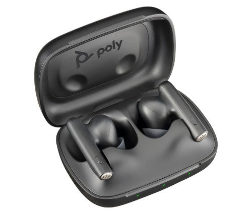 HP Poly Voyager Free 60 UC Carbon Black Earbuds +BT700 USB-C Adapter +Basic Charge Case