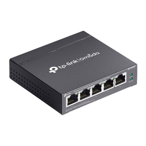 TP-Link Omada DS105GP network switch Unmanaged Gigabit Ethernet (10/100/1000) Power over Ethernet (PoE) Black