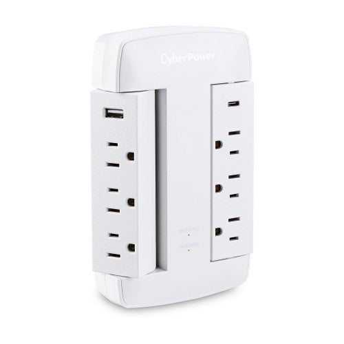 CyberPower CSP600WSURC5 surge protector White 6 AC outlet(s) 125 V