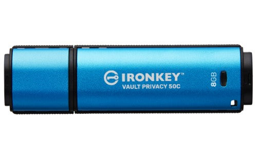 Kingston Technology IronKey Vault Privacy 50 USB flash drive 8 GB USB Type-C 3.2 Gen 1 (3.1 Gen 1) Black, Blue