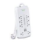 CyberPower CSP806U surge protector White 8 AC outlet(s) 125 V 70.9" (1.8 m)