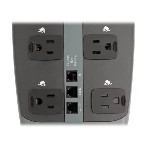 Tripp Lite TLP1008TELTV surge protector Black 10 AC outlet(s) 120 V 94.5" (2.4 m)