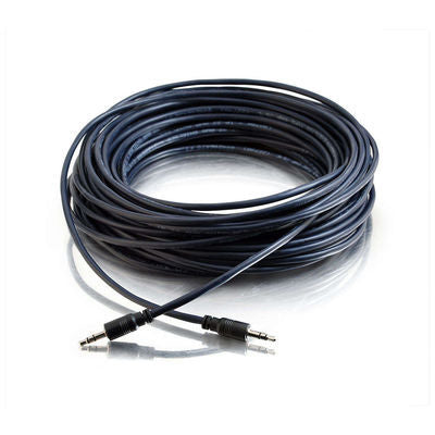 C2G 50ft Plenum-Rated 3.5mm Stereo with Low Profile Connectors audio cable 600" (15.2 m) Black