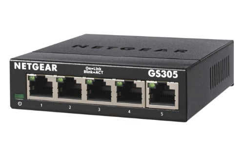 NETGEAR GS305-300PAS network switch Unmanaged L2 Gigabit Ethernet (10/100/1000) Black