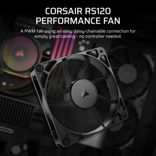 Corsair RS120 Computer case Fan 4.72" (12 cm) Black 1 pc(s)