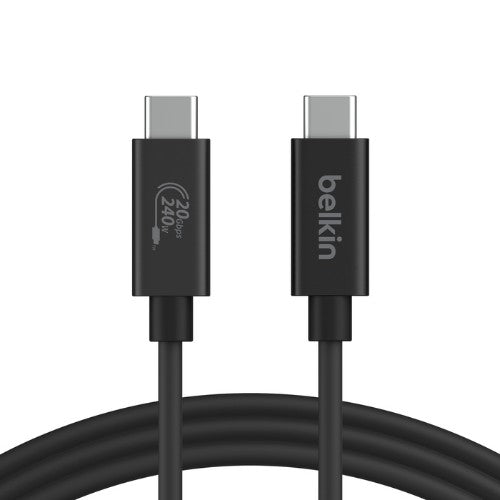 Belkin INZ004TT1.2MBK USB cable USB4 Gen 2x2 47.2" (1.2 m) USB C Black