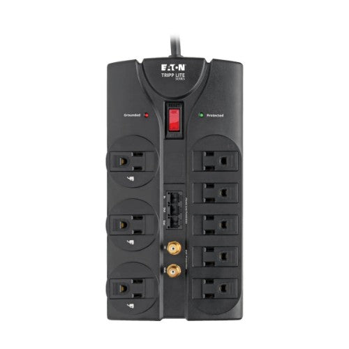 Tripp Lite TLP808TELTV surge protector Black 8 AC outlet(s) 120 V 96.1" (2.44 m)