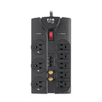 Tripp Lite TLP808TELTV surge protector Black 8 AC outlet(s) 120 V 96.1" (2.44 m)