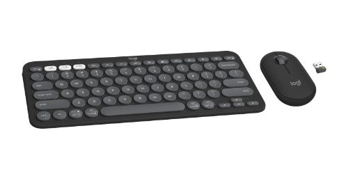 Logitech Pebble 2 Combo keyboard Mouse included Universal RF Wireless + Bluetooth QWERTY English Graphite