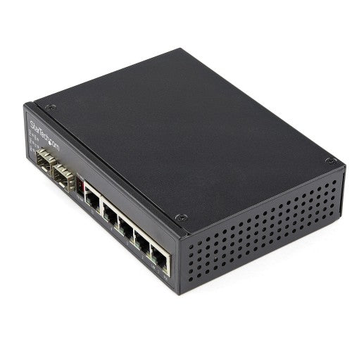 StarTech.com IES1G52UPDIN network switch Unmanaged Gigabit Ethernet (10/100/1000) Power over Ethernet (PoE) Black