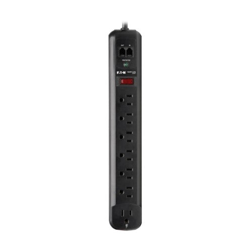 Tripp Lite TLP76RBTEL surge protector Black 7 AC outlet(s) 120 V 70.9" (1.8 m)