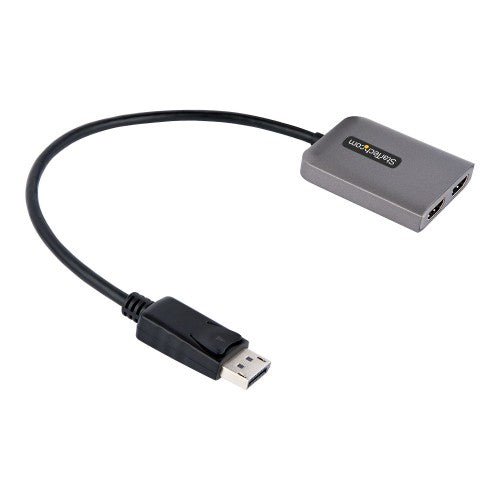 StarTech.com MST14DP122HD video cable adapter 11.8" (0.3 m) DisplayPort 2 x HDMI Black, Gray