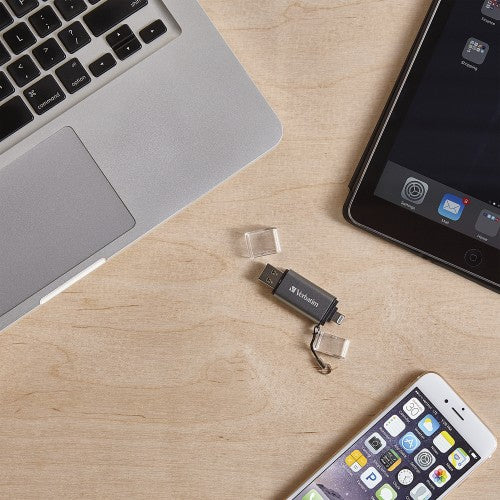Verbatim iStore 'n' Go USB flash drive 64 GB USB Type-A / Lightning 3.2 Gen 1 (3.1 Gen 1) Gray