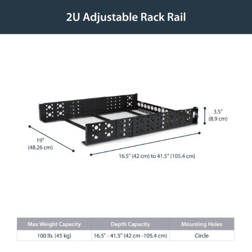 StarTech.com UNIRAILS2U rack accessory Rack rail