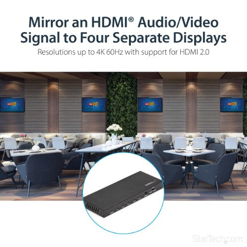 StarTech.com ST124HD202 video splitter HDMI 4x HDMI