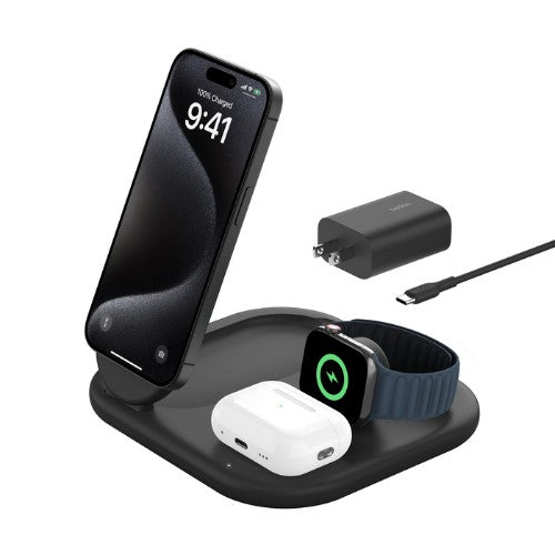 Belkin BoostCharge Headphones, Smartphone, Smartwatch Black USB Wireless charging Fast charging Indoor