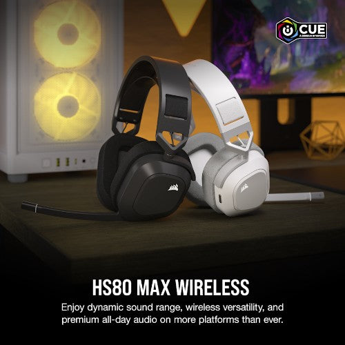 Corsair HS80 MAX Headset Wireless Head-band Gaming Bluetooth Black