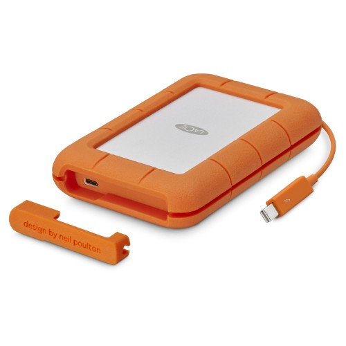 LaCie Rugged USB-C external hard drive 5 TB Gray, Yellow