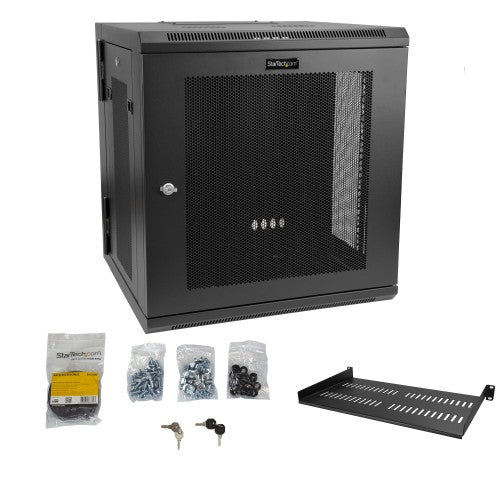 StarTech.com RK1224WALHM rack cabinet 12U Wall mounted rack Black