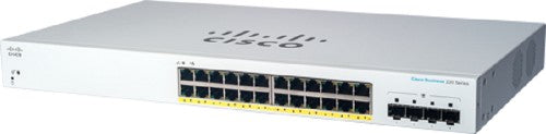 Cisco CBS220-24P-4G Managed L2 Gigabit Ethernet (10/100/1000) Power over Ethernet (PoE) 1U White