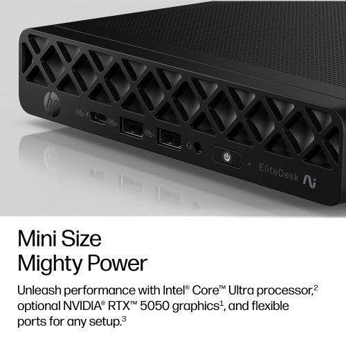 HP EliteDesk 8 Mini G2i Desktop Next Gen AI PC Wolf Pro Security Edition Copilot+ PC 32 GB DDR5-SDRAM 512 GB SSD Windows 11 Home Mini PC