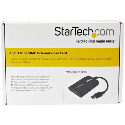 StarTech.com USB32HDPRO USB graphics adapter 1920 x 1200 pixels Black