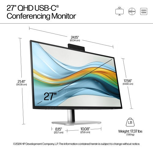 HP Series 5 Pro 27 inch QHD USB-C Conferencing Monitor - 527pm