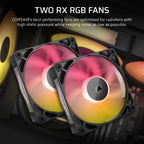 Corsair iCUE LINK TITAN RX RGB Processor All-in-one liquid cooler 4.72" (12 cm) Black 1 pc(s)