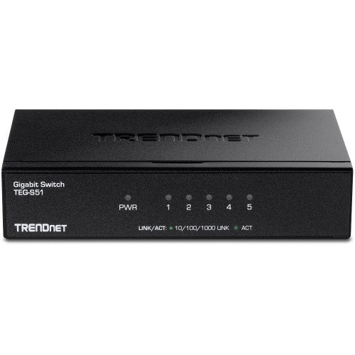 Trendnet TEG-S51 network switch Unmanaged Gigabit Ethernet (10/100/1000) Black