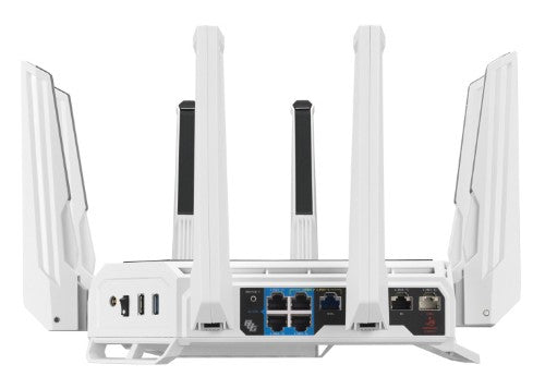 ASUS ROG Rapture GT-BE19000AI wireless router 10 Gigabit Ethernet Tri-band (2.4 GHz / 5 GHz / 6 GHz) White