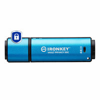Kingston Technology IronKey Vault Privacy 50 USB flash drive 64 GB USB Type-C 3.2 Gen 1 (3.1 Gen 1) Black, Blue