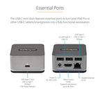 StarTech.com DK30CHPH mobile device dock station Tablet/Smartphone Black, Gray