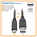 Tripp Lite U428-C03-G2 USB cable USB 3.2 Gen 2 (3.1 Gen 2) 35.4" (0.9 m) USB A USB C Black