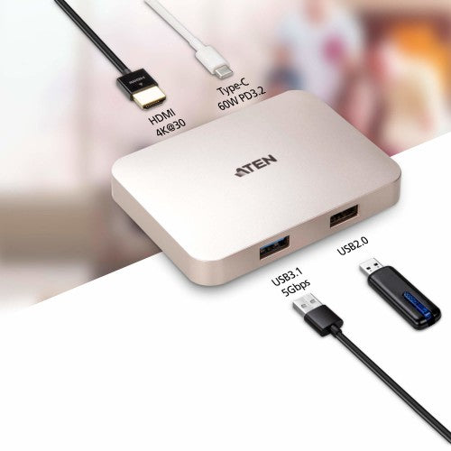 ATEN UH3235 USB 2.0 Type-C Rose Gold