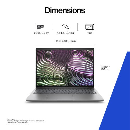 HP Zbook X G1i 16 inch Mobile Workstation PC Wolf Pro Security Edition Intel Core Ultra 7 265HX 16" WQXGA 64 GB DDR5-SDRAM 2 TB SSD NVIDIA RTX PRO 2000 Blackwell Wi-Fi 7 (802.11be) Windows 11 Pro Silver