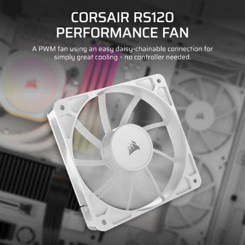 Corsair RS120 Computer case Fan 4.72" (12 cm) White 1 pc(s)