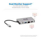 Tripp Lite U442-DOCK6-GY laptop dock/port replicator Wired USB 3.2 Gen 1 (3.1 Gen 1) Type-C Gray