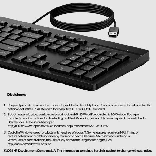 HP 125 Wired Keyboard