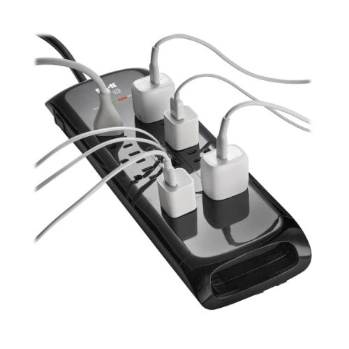 Tripp Lite TLP1008TEL surge protector Black 10 AC outlet(s) 120 V 94.5" (2.4 m)